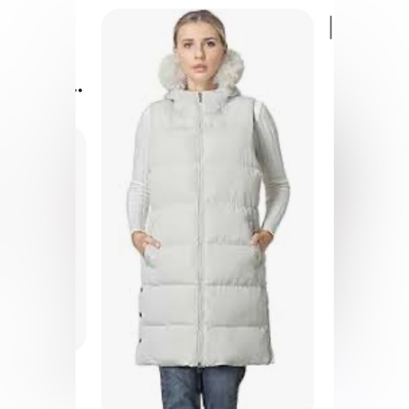 NWT MOERDENG Women's Long Puffer Vest Down Alternative Outerwear Hooded Sz: M - Picture 2 of 15